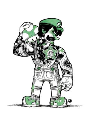 Eduardo Vieira Original Yakooza Poster Series: Luigi Art | Kirby’s Comic Art