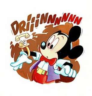Claude Marin - Dessin original couleur - Mickey Mouse - "La montre qui fait allô" | Catawiki