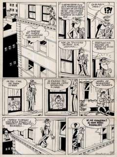 Macherot | Clifton Ã  New York Encre de Chine pour la planche 25 de l’album | Millon