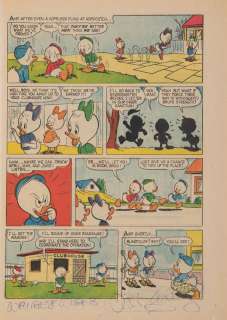 Walt Disney signature on Donald Duck comic book page. | Profiles in History