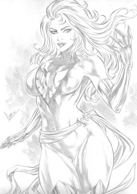 Leoartcomics(Léo Oliveira) | Phoenix X-MAN pencil Pin-Up 09’’x12’’ | Raremarq (Buy It Now)