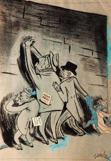 Jerzy Zaruba (1891 - 1971) | Jerzy Zaruba | "Mowa Pineau", ilustracja satyryczna, 1956 | Desa Unicum