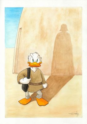 Donald Duck: Tribute to Star Wars Episode I – Hand Signed | Corner4art