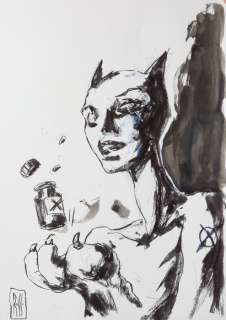 Armando Rossi - Illustrazione Originale - "Xanax kitty" - china - A3 - Loose page - Other (2019) | Catawiki