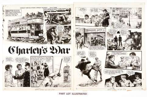 Charleys War: 3 original artworks (1980) by Joe Colquhoun with script… | Comic Book Auctions ltd