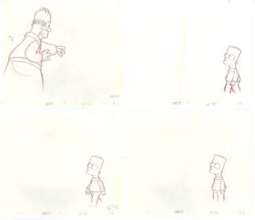 20th Century Fox Television - Original Production drawings - The Simpsons - Homer & Bart - original drawing - (2000) | Catawiki