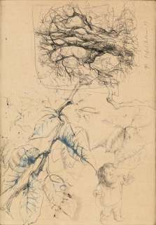 PAVEL TCHELITCHEW. Nature Sketch for the Leaf Children Series. | Swann Galleries