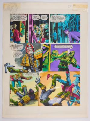 Lot 1 - 2000 AD Prog #597 Judge Dredd ’Night At The Opera’ Story Pages (Fleetway, 1988) Total 2 | Stanley Gibbons Baldwin’s