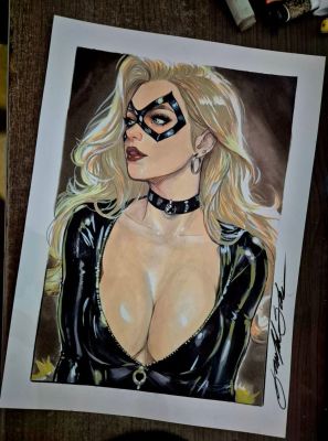 Guilherme Silva - BLACK CAT - Pinup art by Guilherme Silva - 10" x 14,2"