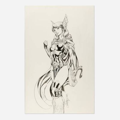 J. Scott Campbell | Avengers #8 Variant Cover Original Art (Marvel Comics, 2017) | Landry Pop Auctions