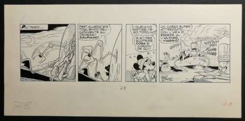 Topolino #1787 - Romano Scarpa - original strip "L’Enigma di Brigaboom" - Loose page - (1989) | Catawiki