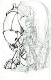 Warrior Woman and Beast Sketch by Dale Keown | mycomicshop.com