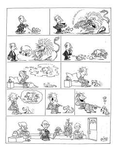 Quino - Planche gag "Chien méchant"