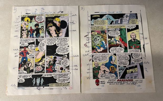 SPIDER-MAN MARVEL TALES #198 comic art color guides 2 pgs IRON FIST KISSES MISTY | eBay US (Buy It Now)