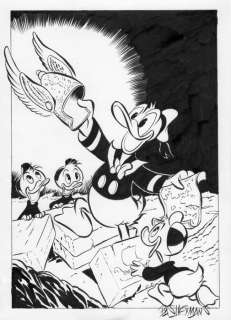 Bas Heymans - Originele tekening - Carl Barks Tribute - Donald Duck - "De Gouden Helm" - Original Preliminary Art | Catawiki