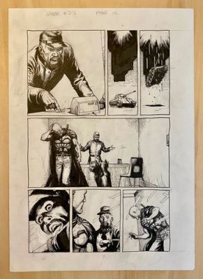 Gary Frank Geiger original comic art #23, p12 Superman, Batman, Hulk artist