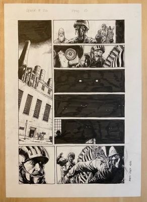 Gary Frank Geiger original comic art #24, p15. Superman, Batman, Hulk artist