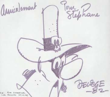 Deliège | Ensemble de 4 illustrations sur feuille, dédicacÃ… | Banque Dessinée