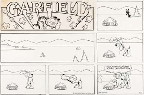 Davis, Jim | Jim Davis Garfield Sunday Comic Strip Original Art dated 7-11-82 (United Feature Syndicate, 1982).... | Heritage