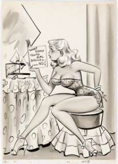 Bill Wenzel Laugh Digest February-1962 Single Panel Gag Cartoon Illustration Original Art (Humorama, 1962). | Heritage