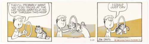 Jim Davis Garfield Daily Comic Strip Original Art dated 3-28-80 (United Feature Syndicate, 1980). | Heritage