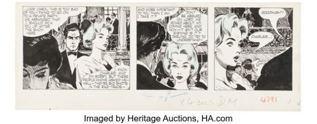 David Wright Carol Day #733 Daily Comic Strip Original Art (London Daily Mail, 1959). | Heritage