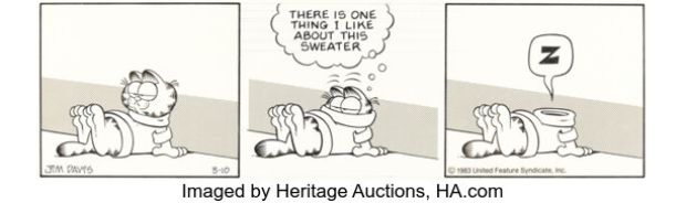 Jim Davis Garfield Daily Comic Strip Original Art dated 3-10-83 (United Feature Syndicate, 1983). | Heritage