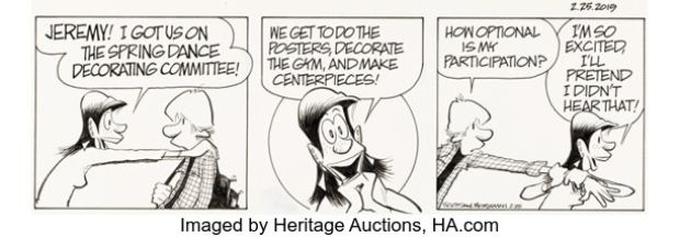 Jerry Scott and Jim Borgman Zits [Dance Committee Doom] Daily Comic Strip Original Art dated 2-25-19 (King Features Syndicate, 2019). | Heritage