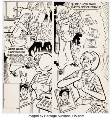Stan Goldberg Sabrina, the Teenage Witch #59 Cover Illustration Original Art (Archie, 1980). | Heritage