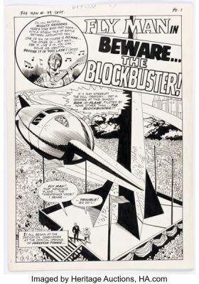 Paul Reinman Fly Man #39 Complete Chapter 1 Original Art Group of 8 (Archie/Mighty Comics Group, 1966). (Total: 8 Original Art) | Heritage