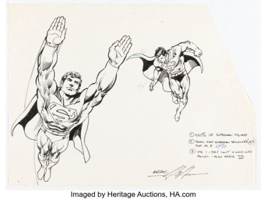Neal Adams - Superman Illustration Original Art (undated). | Heritage
