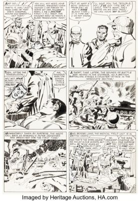 Jack Kirby and George Roussos (as Geo. Bell) Sgt. Fury #6 Story Page 22 Original Art (Marvel, 1964). | Heritage