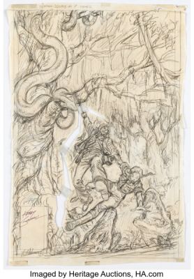 Kerry Gammill The Further Adventures of Indiana Jones #7 Cover Pencils Original Art (Marvel, 1983). | Heritage