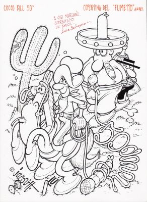 Luca Salvagno | Cocco Bill Copertina “Fumetto” A.N.A.F.I. | Tavole Originali