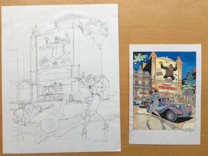 Franka - Alternatieve tekening voor prent "Meesterwerk" + inkleuringsvoorstel - (2002) | Catawiki