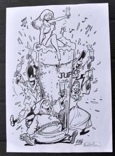 Walthéry, François - Couverture originale - Petit Bitu - La série des 12 originaux des chansons d’étudiants Le P’tit Bitu - (2000) | Catawiki