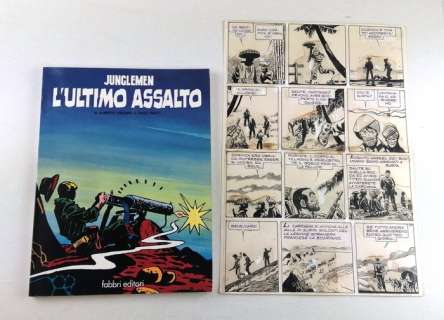 Hugo Pratt - Tav. Origin. n. 225 "Junglemen!" + Vol. "L’Ultimo Assalto" - Loose page | Catawiki