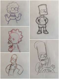 The Simpsons - Original Animation Art drawing - The whole Simpson Family - First edition (2005) | Catawiki