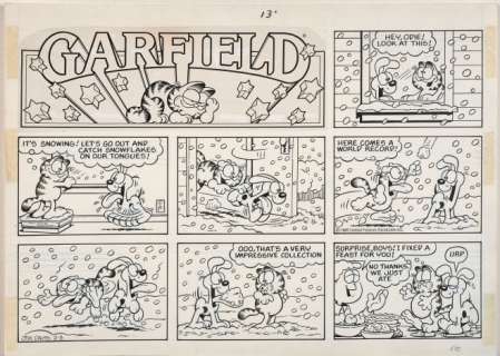 Jim Davis Né En 1945 Garfield And the Snowflakes | Garfield and the Snowflakes | Artcurial