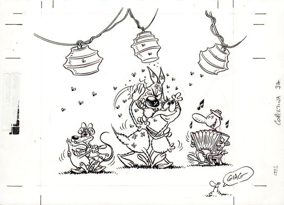 Giacomo Michelon | Copertina Lupo Alberto n.97 | Tavole Originali
