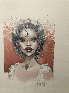 Andreae, Jean-Baptiste - Dessin original couleur - Terre mécanique