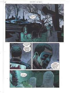 Anibal Rodriguez, Dave Ross, John Kalisz | Jsa: All Stars #7 P.14 Color Guide Art - Mr. Terrific At Graveyard - 2004 | Anthony’s Comic Book Art