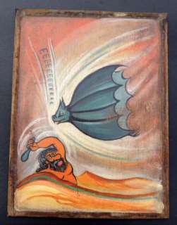 Brantonne | Â«La Chauve sourisÂ». Huile sur panneau de bois. Années 40. Format | Tessier Sarrou