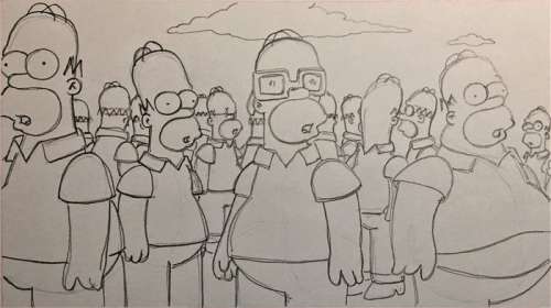 THE SIMPSONS - Original Production Drawing - "HOMER’S CLONES" | Catawiki