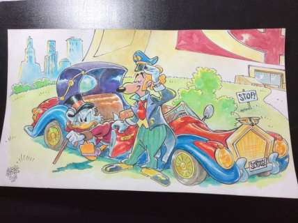 Alessandro Gottardo | Donald Duck - â€œPaperone e Battistaâ€ - Exemplaire unique - (2018/2018) | Catawiki