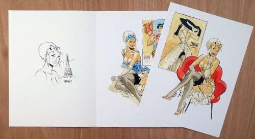 Meynet - 77 Ex - N/S | Meynet - Portfolio Il était 7 fois... #16 + dédicace - Page volante - EO - (2019) | Catawiki