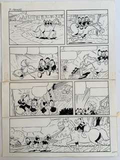 Enrique Cerdan Fuentes | Enrique Cerdan Fuentes - 7 Planches originales - Complète - D4481 - Donald Duck - " Frisky Farmers" - (1980) | Catawiki
