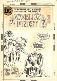 Nick Cardy - world‘s finest comics #217 cover - superman and batman vs. Metamorpho - 1973