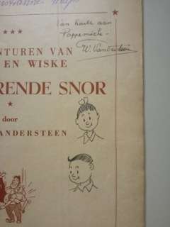 Willy Vandersteen | Suske en Wiske - De Snorrende Snor + Opdrachttekeningen (Suske en Wiske) door Willy Vandersteen - Agrafé - Réédition - (1957) | Catawiki