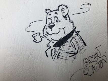 Marten Toonder | Marten Toonder Originele tekening Heer Bommel op briefpapier Marten Toonder | Catawiki